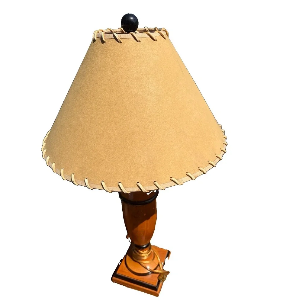 Vintage Robert Abbey Mid-Century Modern Maple Table Lamp Biedermeier Style